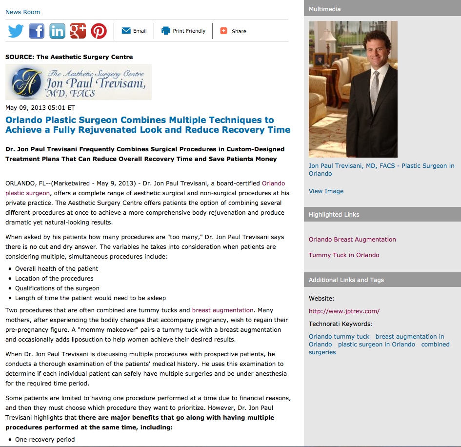 Orlando plastic surgeon, breast augmentation, Orlando plastic surgery, tummy tuck, Dr. Jon Paul Trevisani