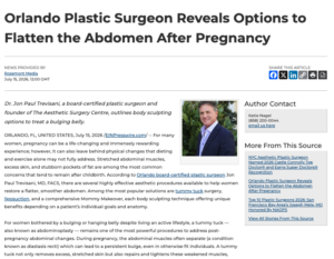 Orlando Plastic Surgeon Reviews Body Sculpting Options to Restore Pre-Pregnancy Contours
